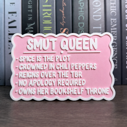 Smut Queen Trope Sign | Bookshelf Decor: Red