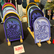 Book Dragon Sign: Gold and Black