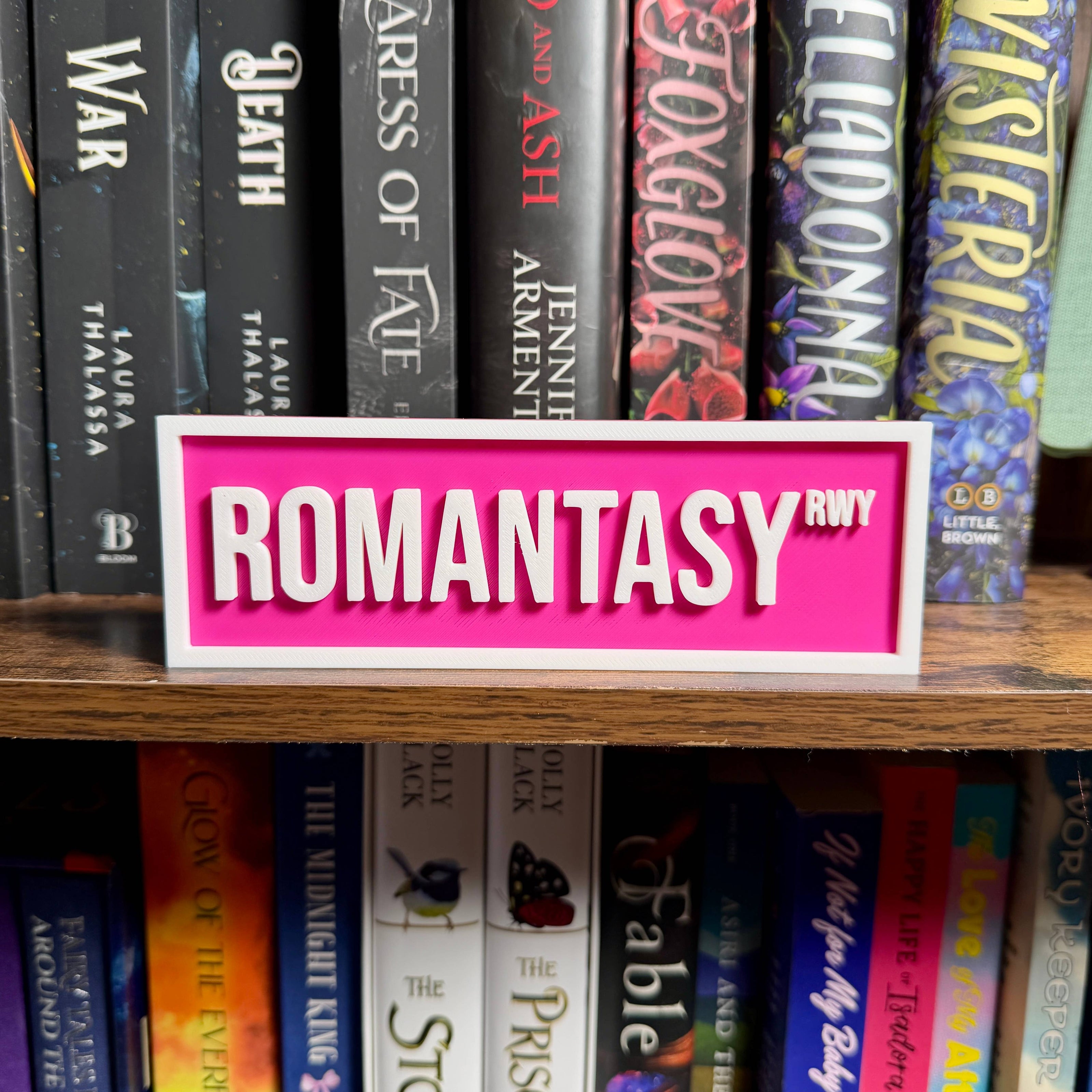 Romantasy Street Sign | Bookshelf Decor: Purple