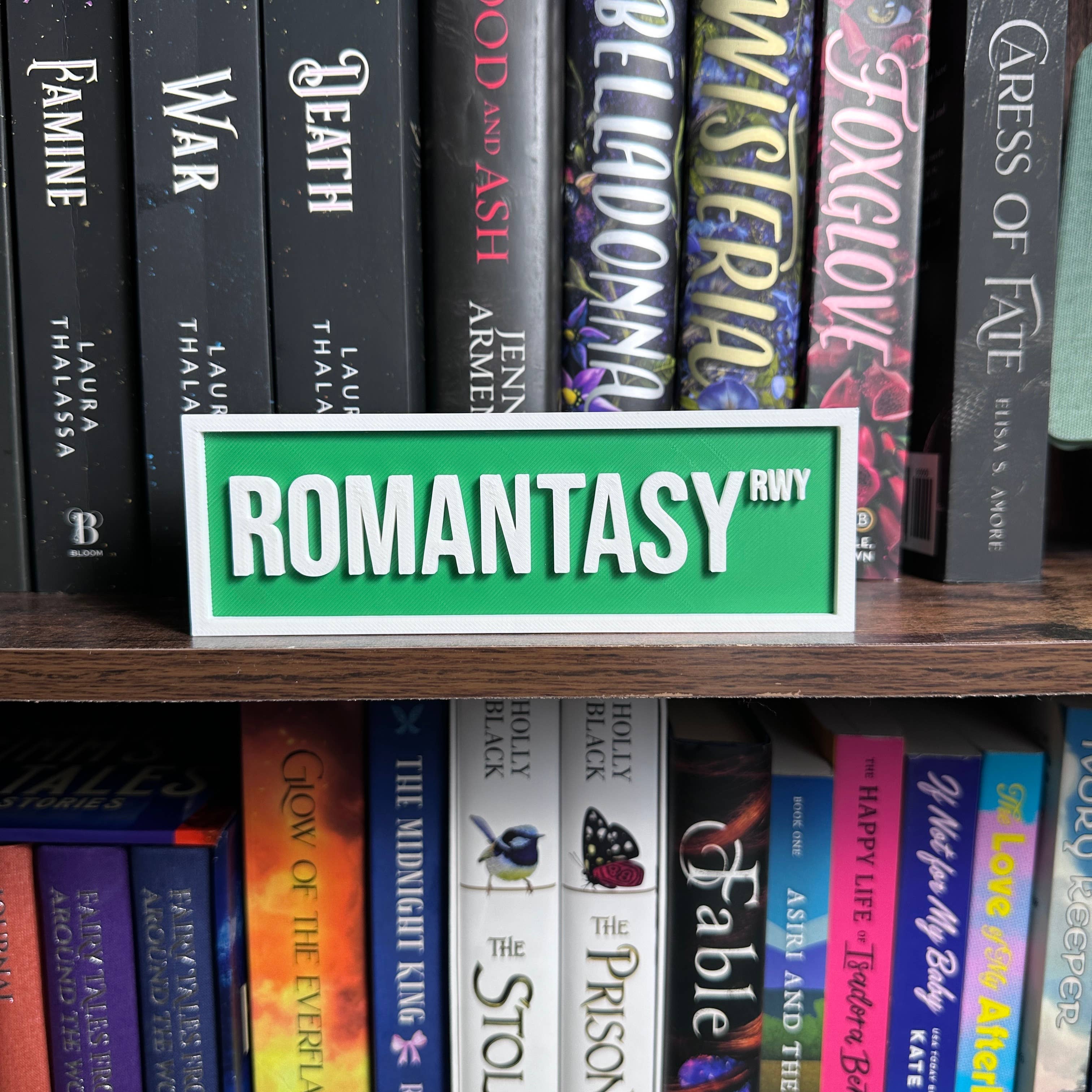 Romantasy Street Sign | Bookshelf Decor: Purple