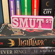 Smut Street Sign | Bookshelf Decor: Black