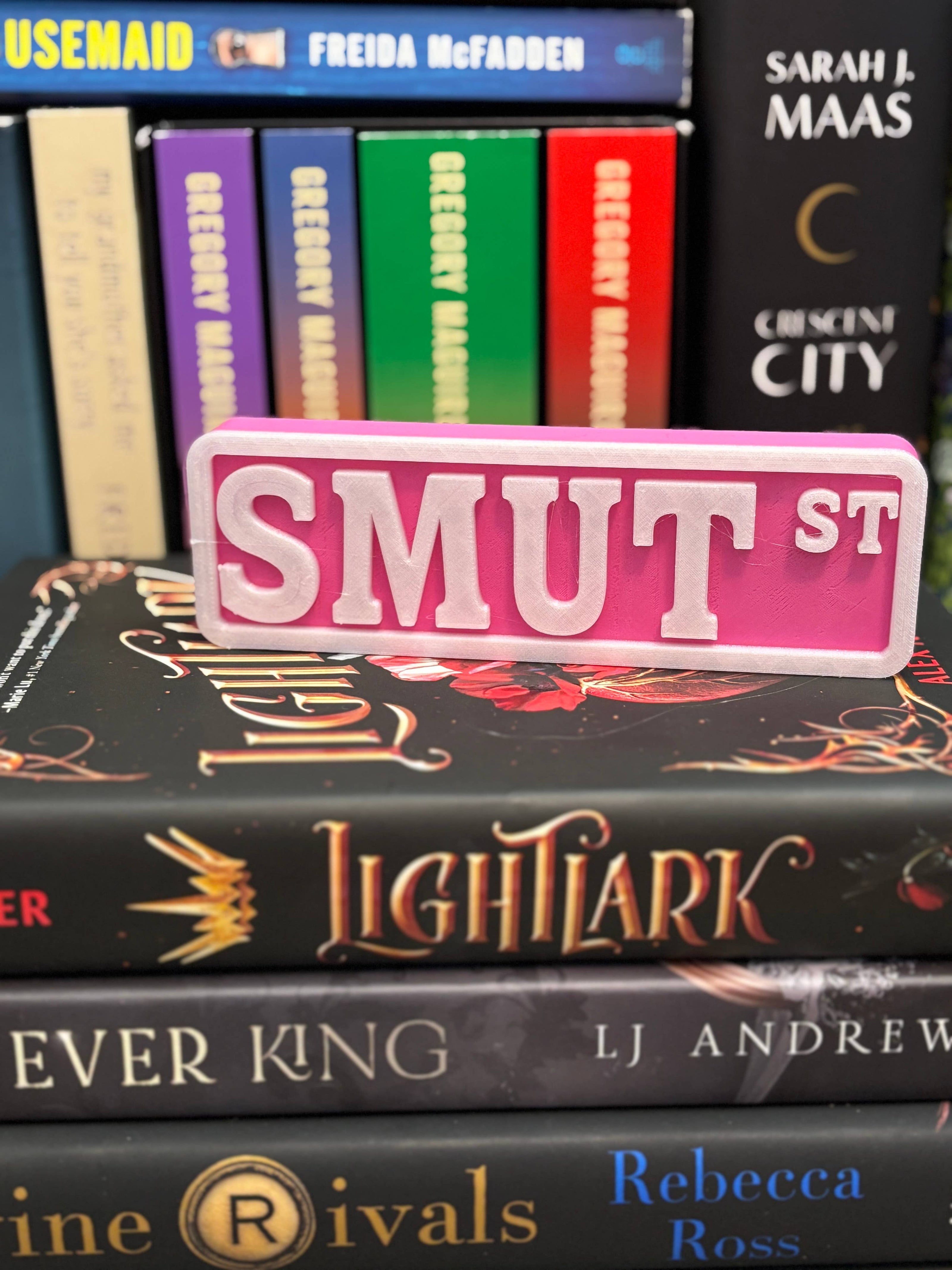 Smut Street Sign | Bookshelf Decor: Black