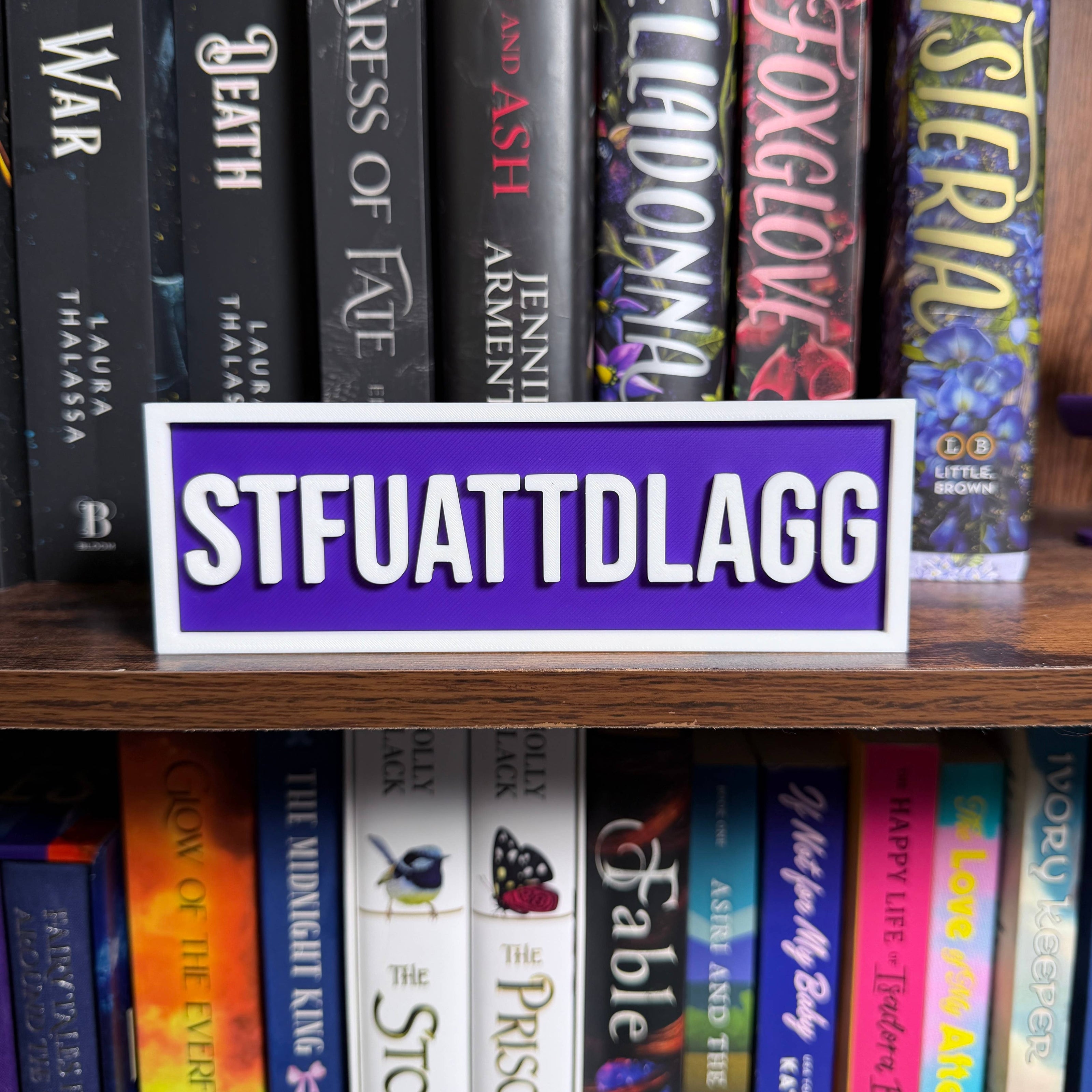 STFUATTDLAGG Sign | Bookshelf Decor: Black