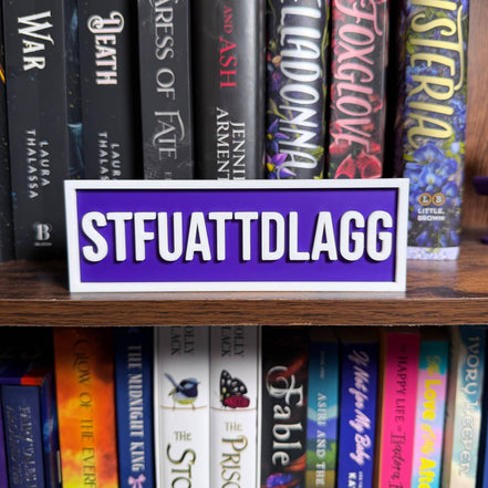 STFUATTDLAGG Sign | Bookshelf Decor: Black