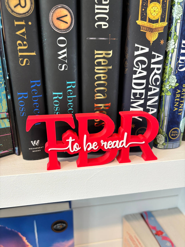 To Be Read (TBR) Standing Shelf Sign: Pink