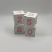 Book Counter Sign with Numbers : Light Pink Stand w/ White Blocks