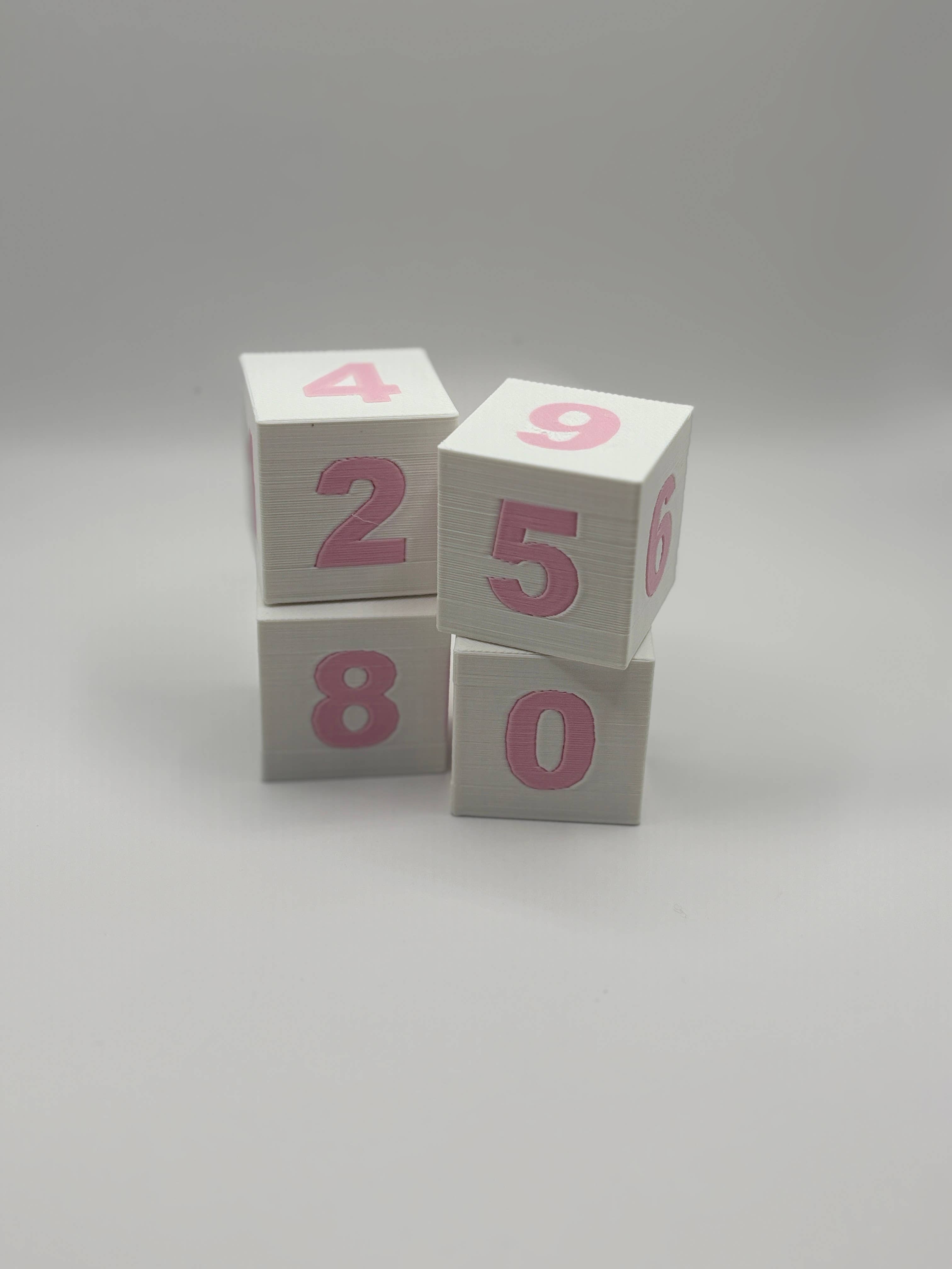 Book Counter Sign with Numbers : Light Pink Stand w/ White Blocks