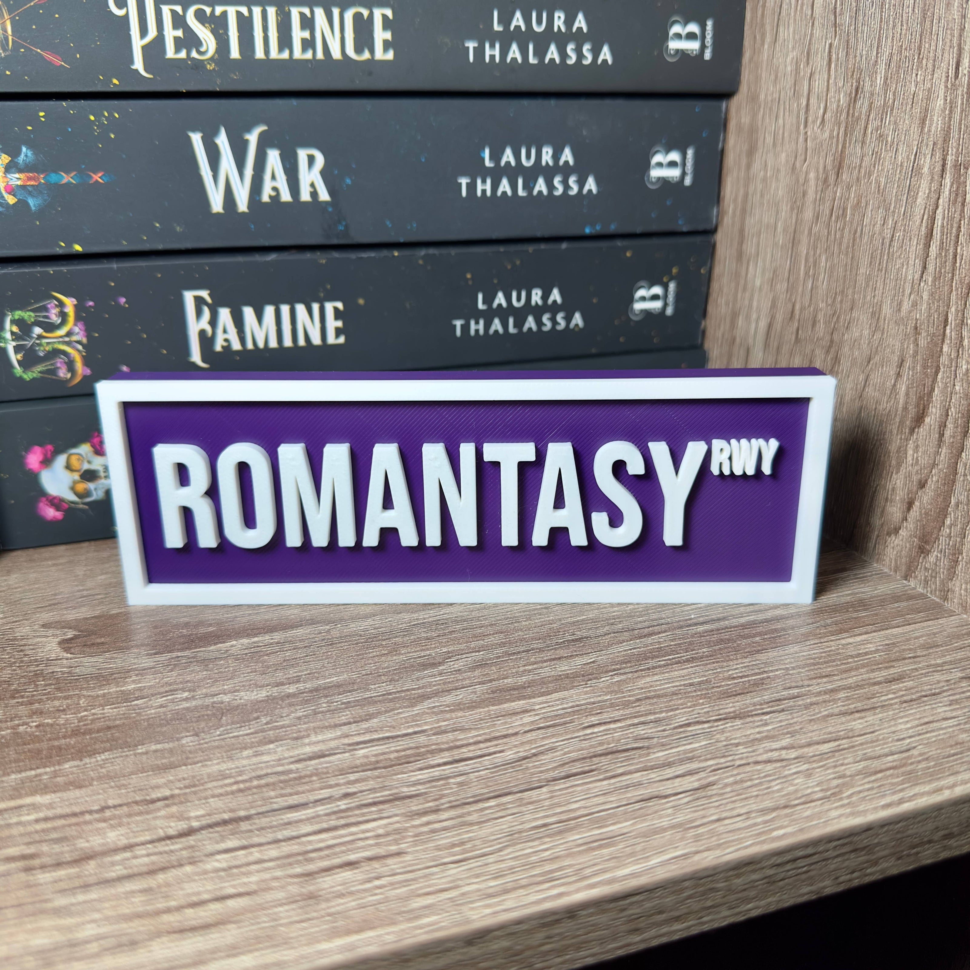 Romantasy Street Sign | Bookshelf Decor: Purple