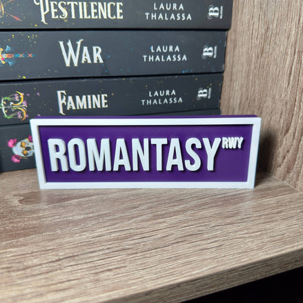 Romantasy Street Sign | Bookshelf Decor: Purple