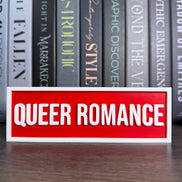 Queer Romance Sign | Bookshelf Decor: Sakura Pink