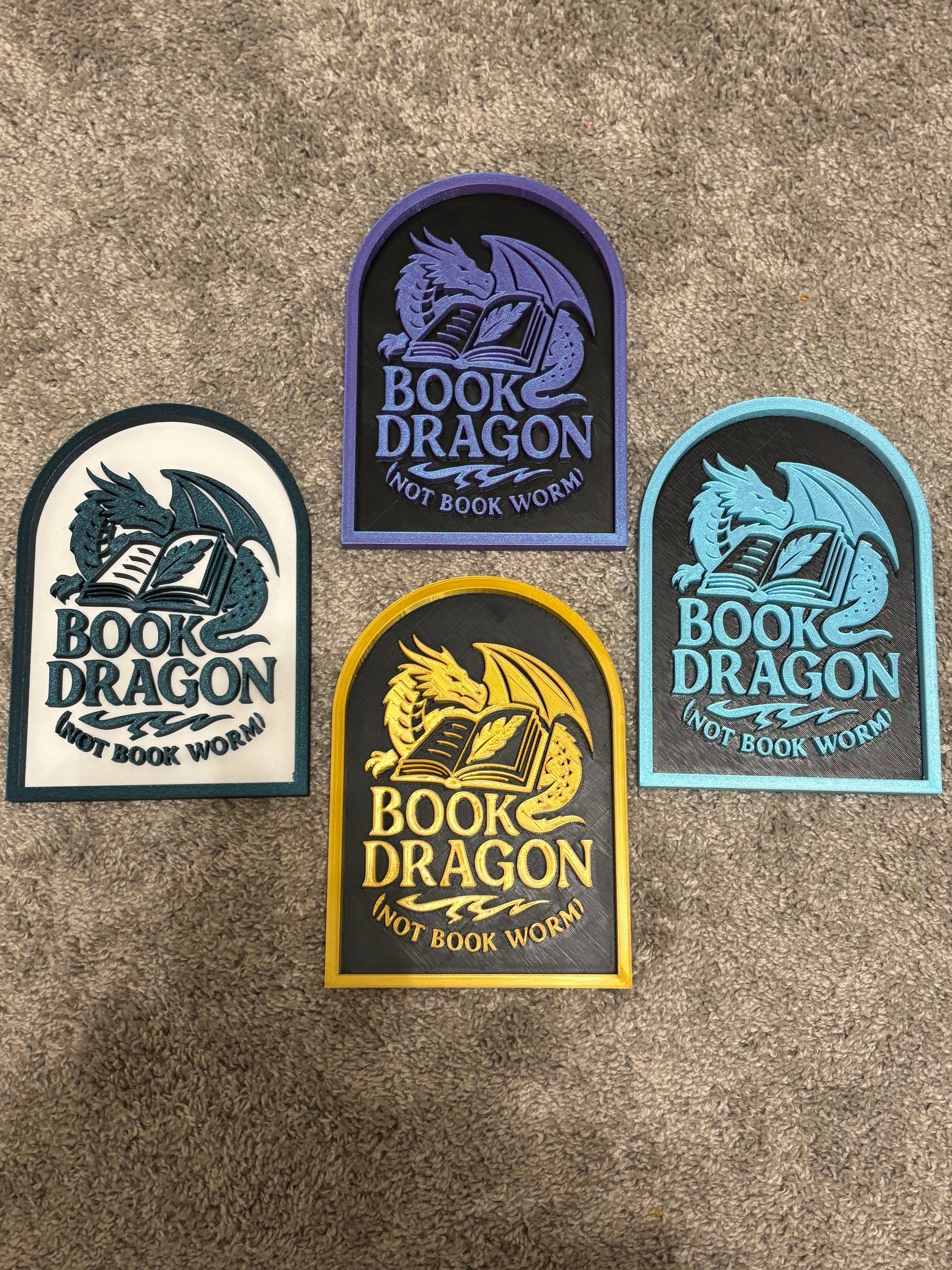 Book Dragon Sign: Gold and Black