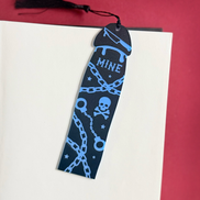 Dark Romance Cockmark Bookmark: Black/Engraved Blue