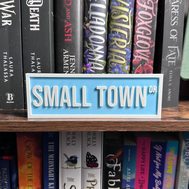 Small Town Street Sign | Bookshelf Decor: Sky Blue