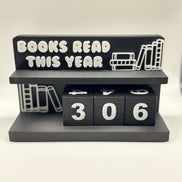 Book Counter Sign with Numbers : Light Pink Stand w/ White Blocks
