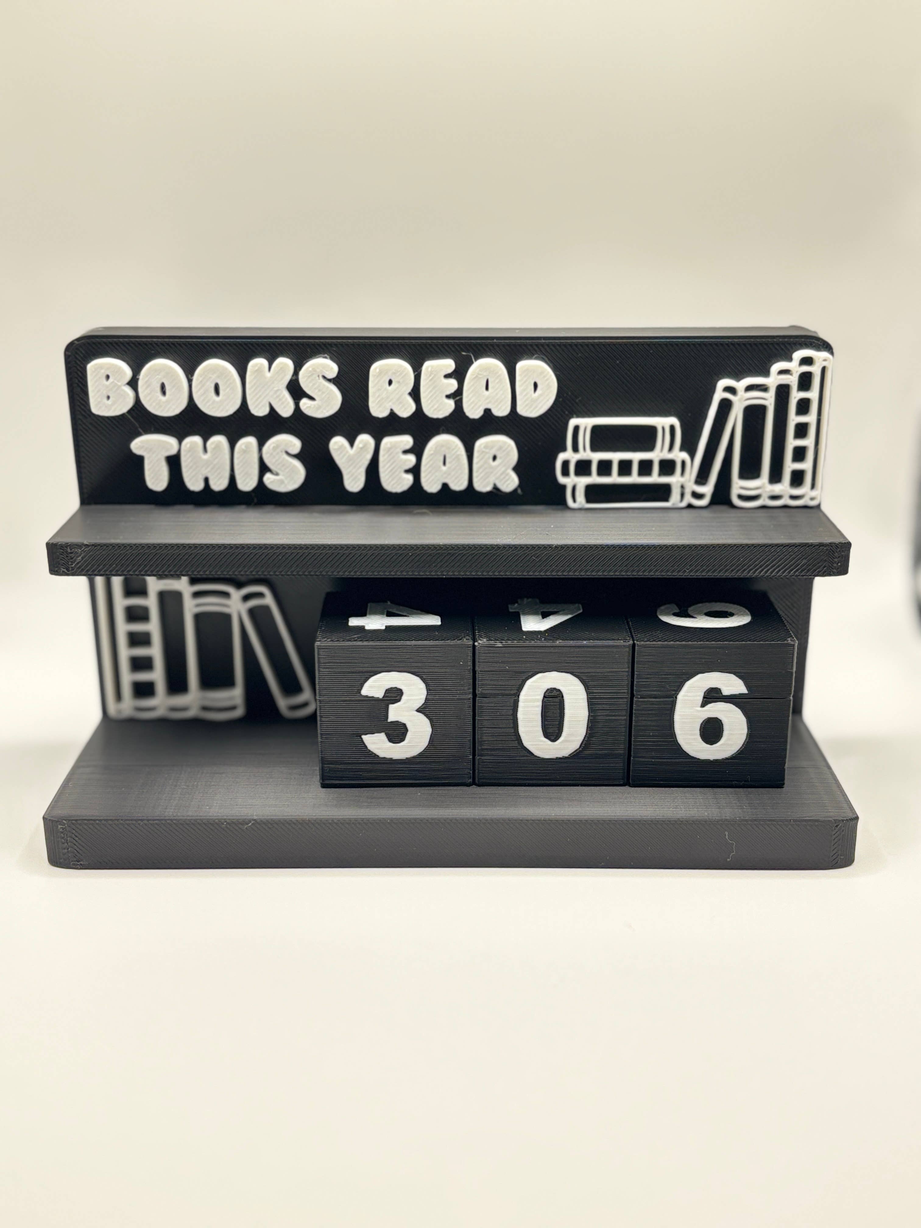 Book Counter Sign with Numbers : Light Pink Stand w/ White Blocks