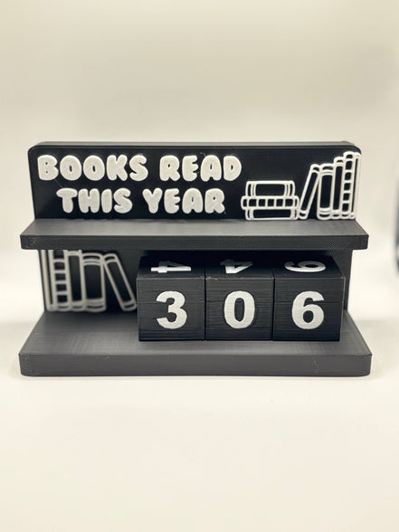Book Counter Sign with Numbers : Light Pink Stand w/ White Blocks