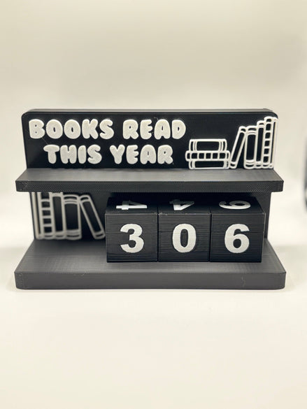 Book Counter Sign with Numbers : Light Pink Stand w/ White Blocks