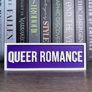Queer Romance Sign | Bookshelf Decor: Sakura Pink