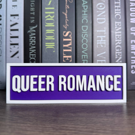 Queer Romance Sign | Bookshelf Decor: Sakura Pink