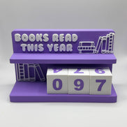 Book Counter Sign with Numbers : Light Pink Stand w/ White Blocks