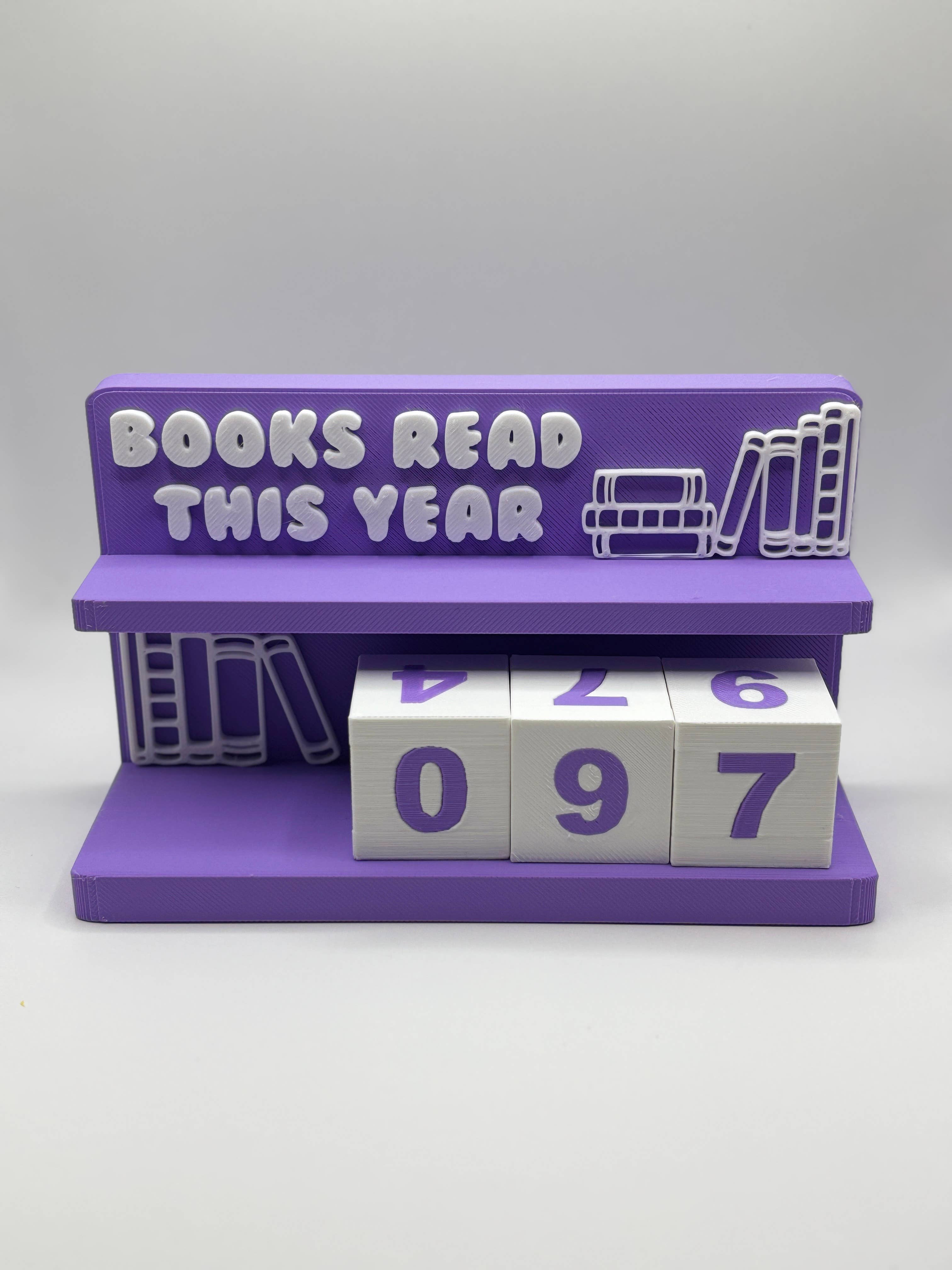 Book Counter Sign with Numbers : Light Pink Stand w/ White Blocks