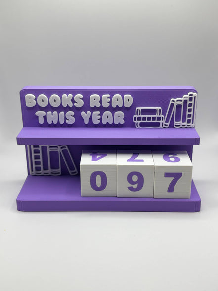 Book Counter Sign with Numbers : Light Pink Stand w/ White Blocks