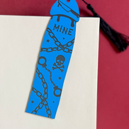 Dark Romance Cockmark Bookmark: Black/Engraved Blue