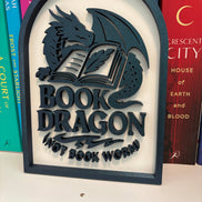 Book Dragon Sign: Gold and Black
