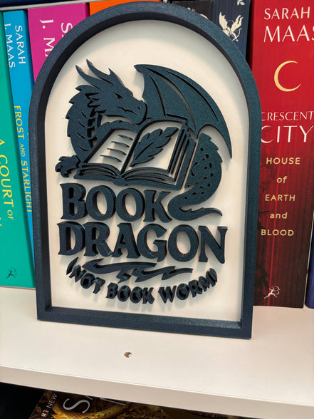 Book Dragon Sign: Gold and Black