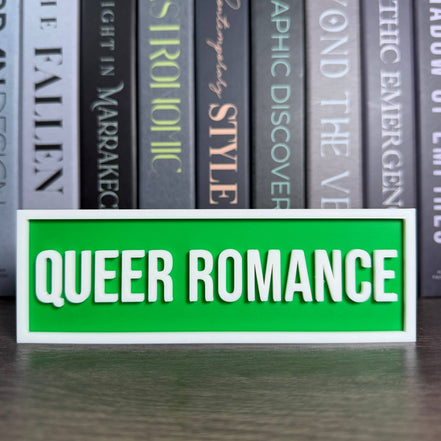 Queer Romance Sign | Bookshelf Decor: Sakura Pink