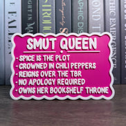 Smut Queen Trope Sign | Bookshelf Decor: Red