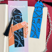 Dark Romance Cockmark Bookmark: Black/Engraved Blue