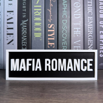 Mafia Romance Sign | Bookshelf Decor: Black