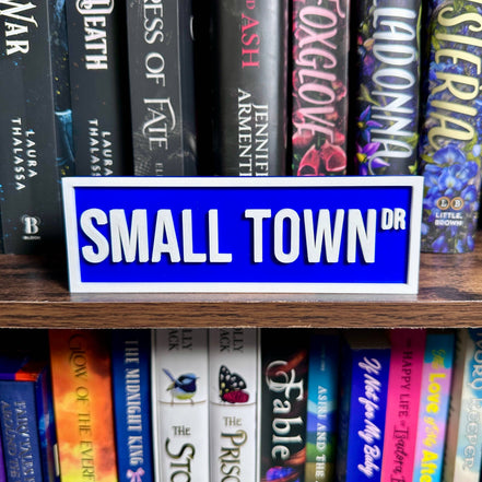 Small Town Street Sign | Bookshelf Decor: Sky Blue