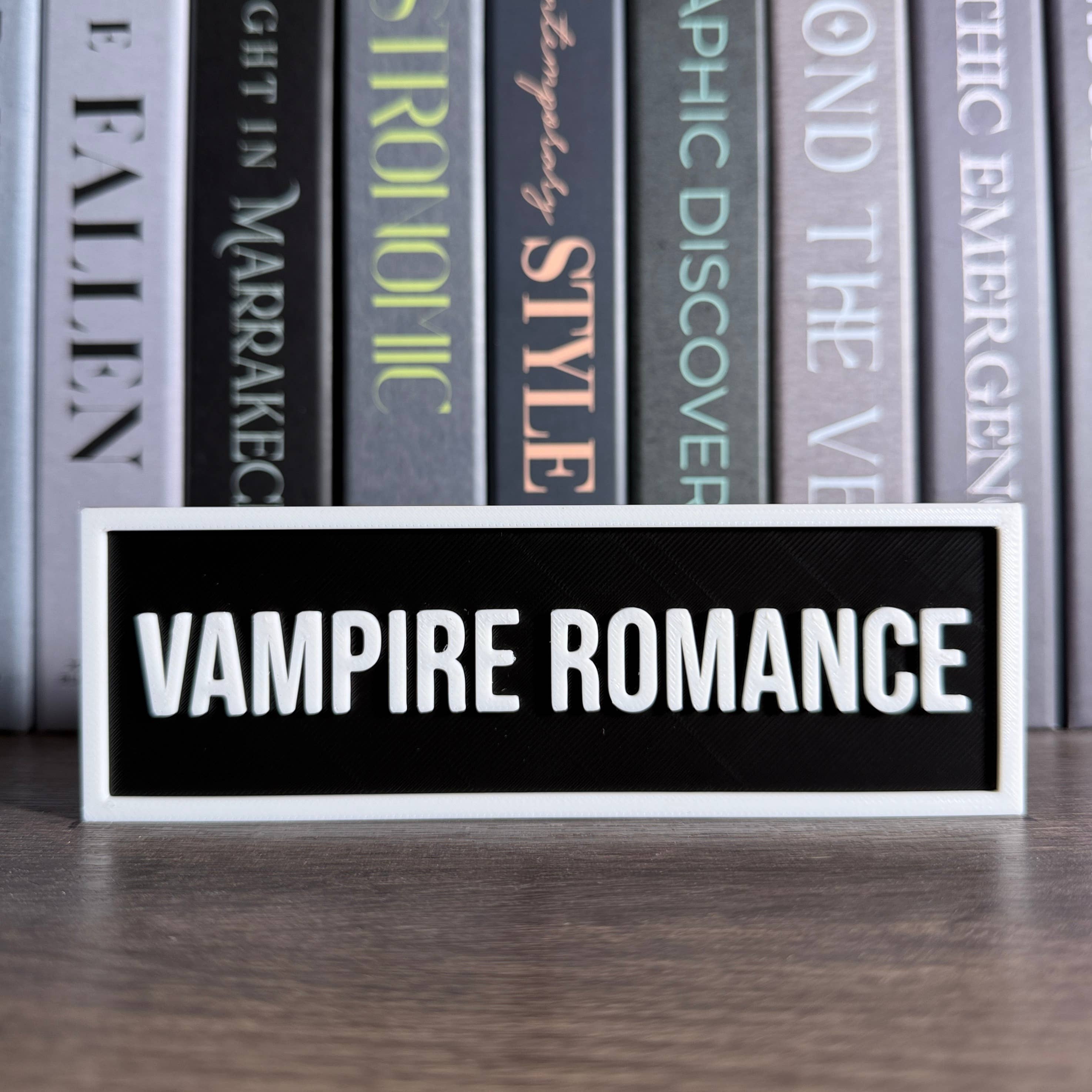 Vampire Romance Sign | Bookshelf Decor: Red