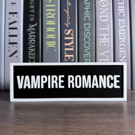 Vampire Romance Sign | Bookshelf Decor: Red