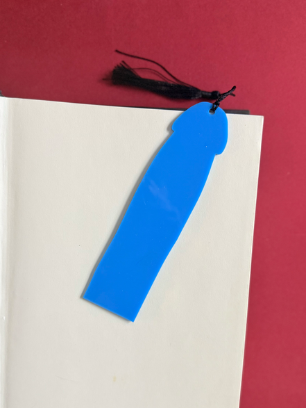 Dark Romance Cockmark Bookmark: Black/Engraved Blue