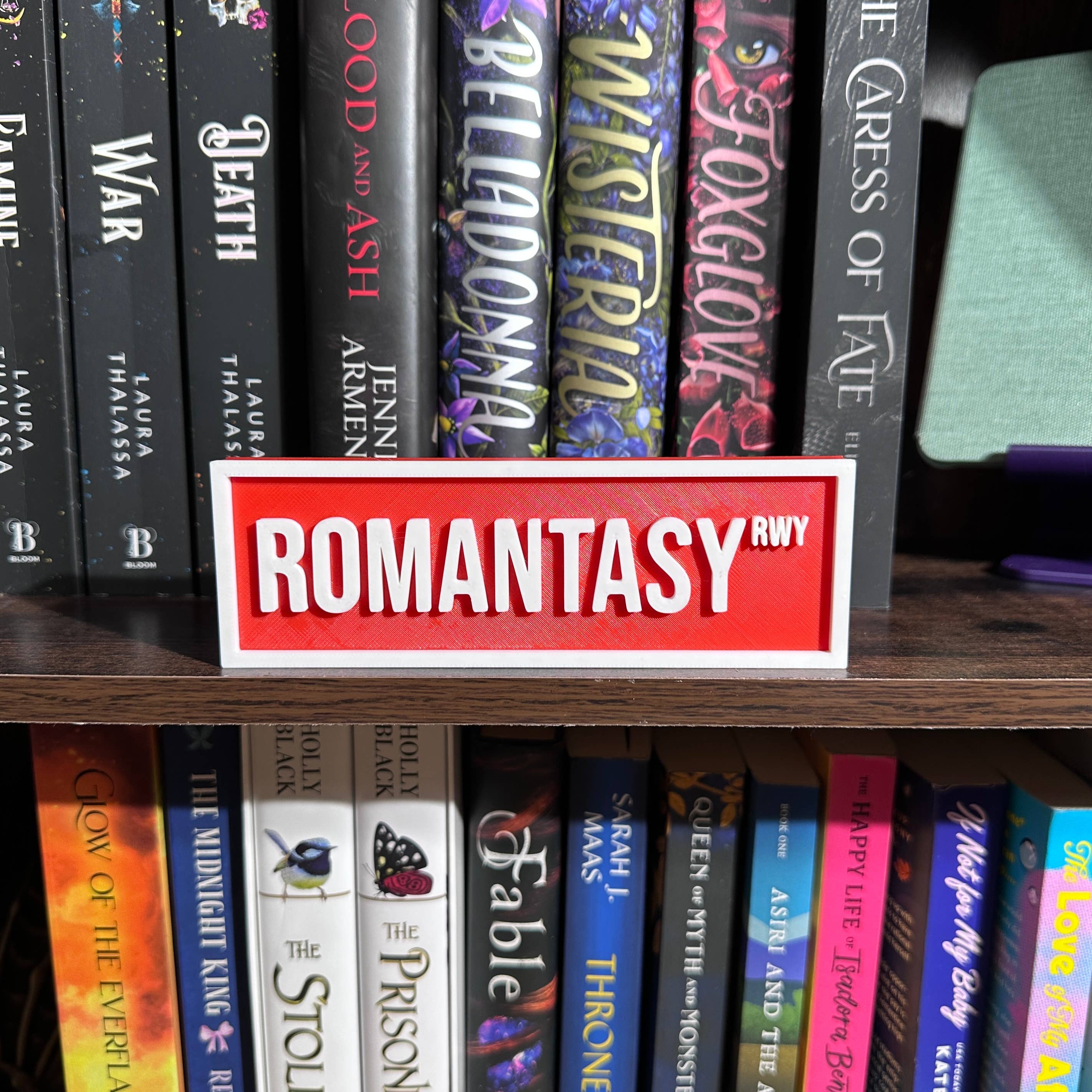 Romantasy Street Sign | Bookshelf Decor: Purple