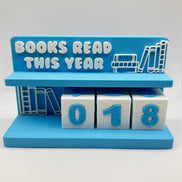 Book Counter Sign with Numbers : Light Pink Stand w/ White Blocks
