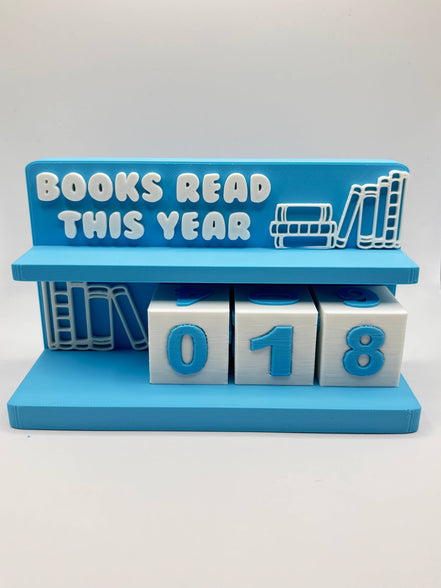 Book Counter Sign with Numbers : Light Pink Stand w/ White Blocks