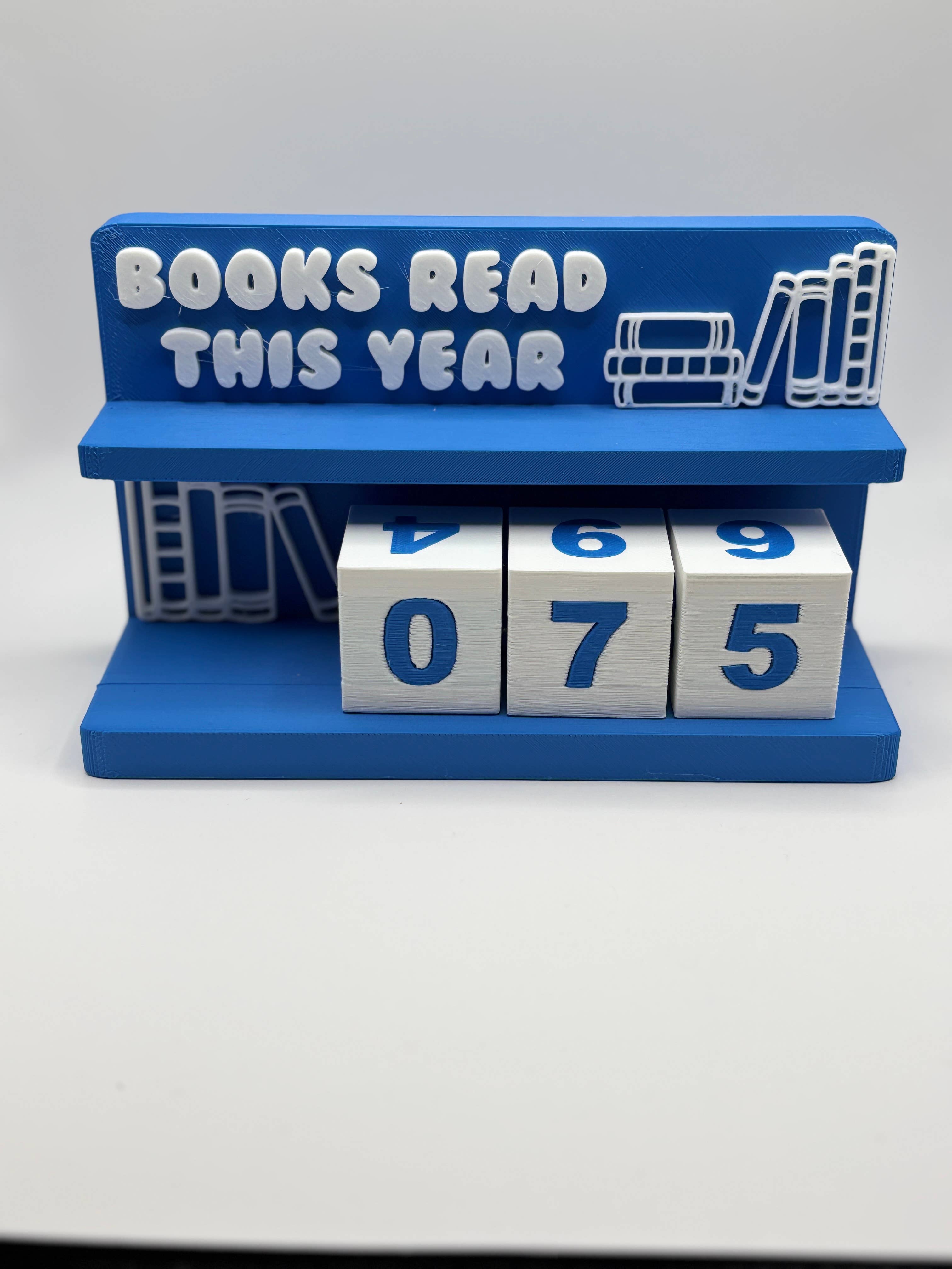 Book Counter Sign with Numbers : Light Pink Stand w/ White Blocks
