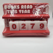 Book Counter Sign with Numbers : Light Pink Stand w/ White Blocks