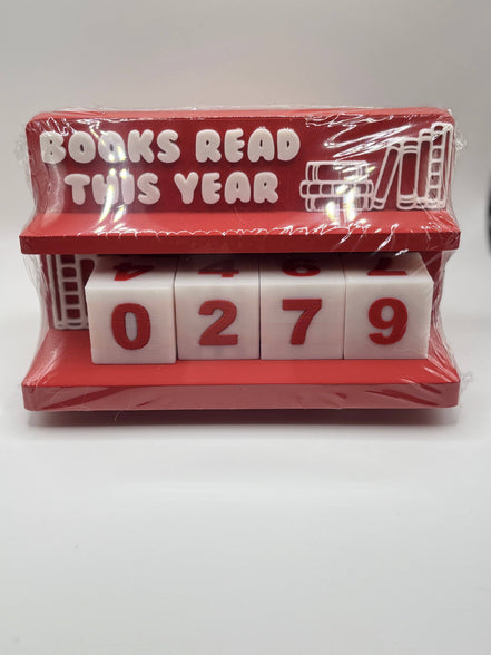 Book Counter Sign with Numbers : Light Pink Stand w/ White Blocks