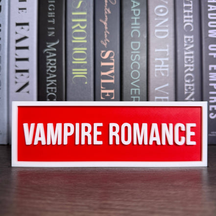 Vampire Romance Sign | Bookshelf Decor: Red
